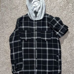 PACSUN LOS ANGELES MEN’S FLANNEL JACKET - S: MEDIUM C: BLACK/GREY